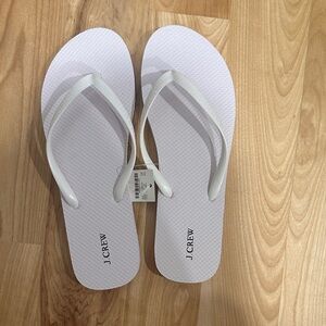 J. Crew White Flip Flop Sandals